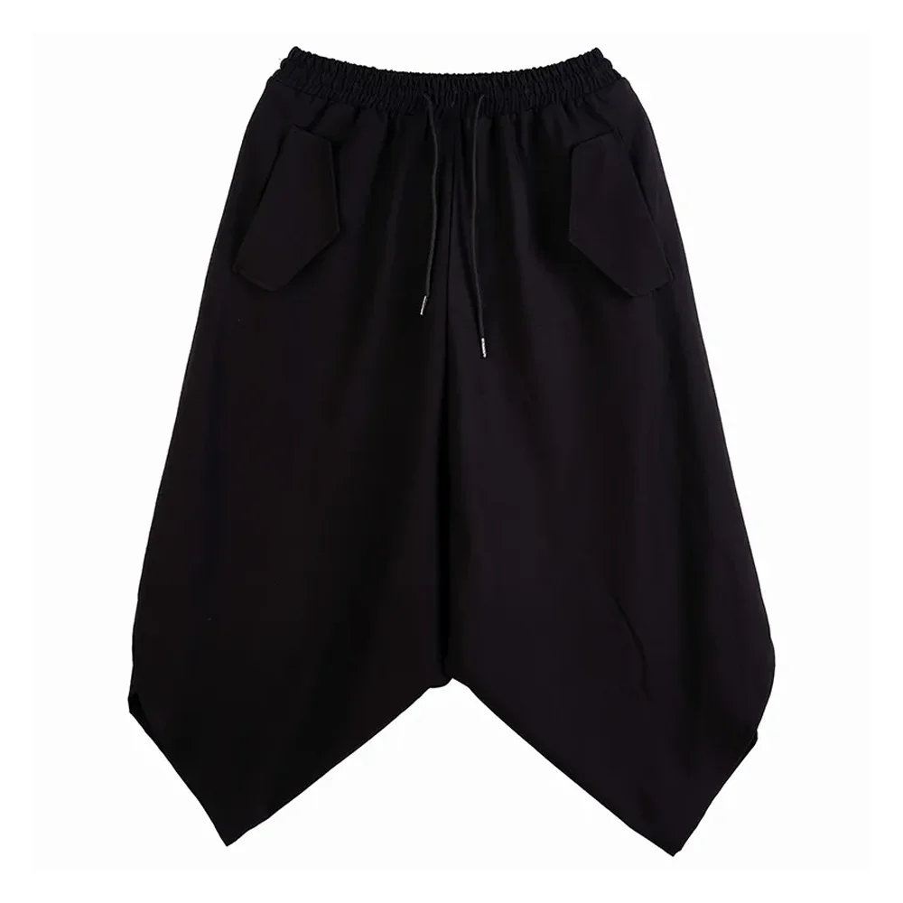

Men's Japanese Hakama Pants Cropped Harem Trousers Loose Fit Wide Leg Samurai Culottes Gothic Streetwear 2026 New