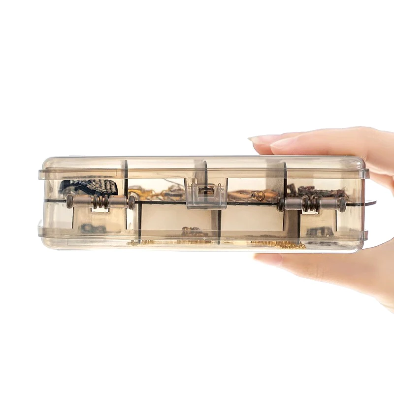 Transparent Double-layer Plastic Jewelry Storage Box Multi-purpose Organizer Container For Hair Clips Necklace Earring Jewelry