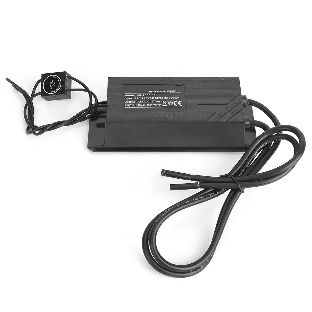 

Neon Light Electronic Transformer Power Supply 7500V 30mA LED Neon Sign Transformer 7.5KV 30mA Power Supply