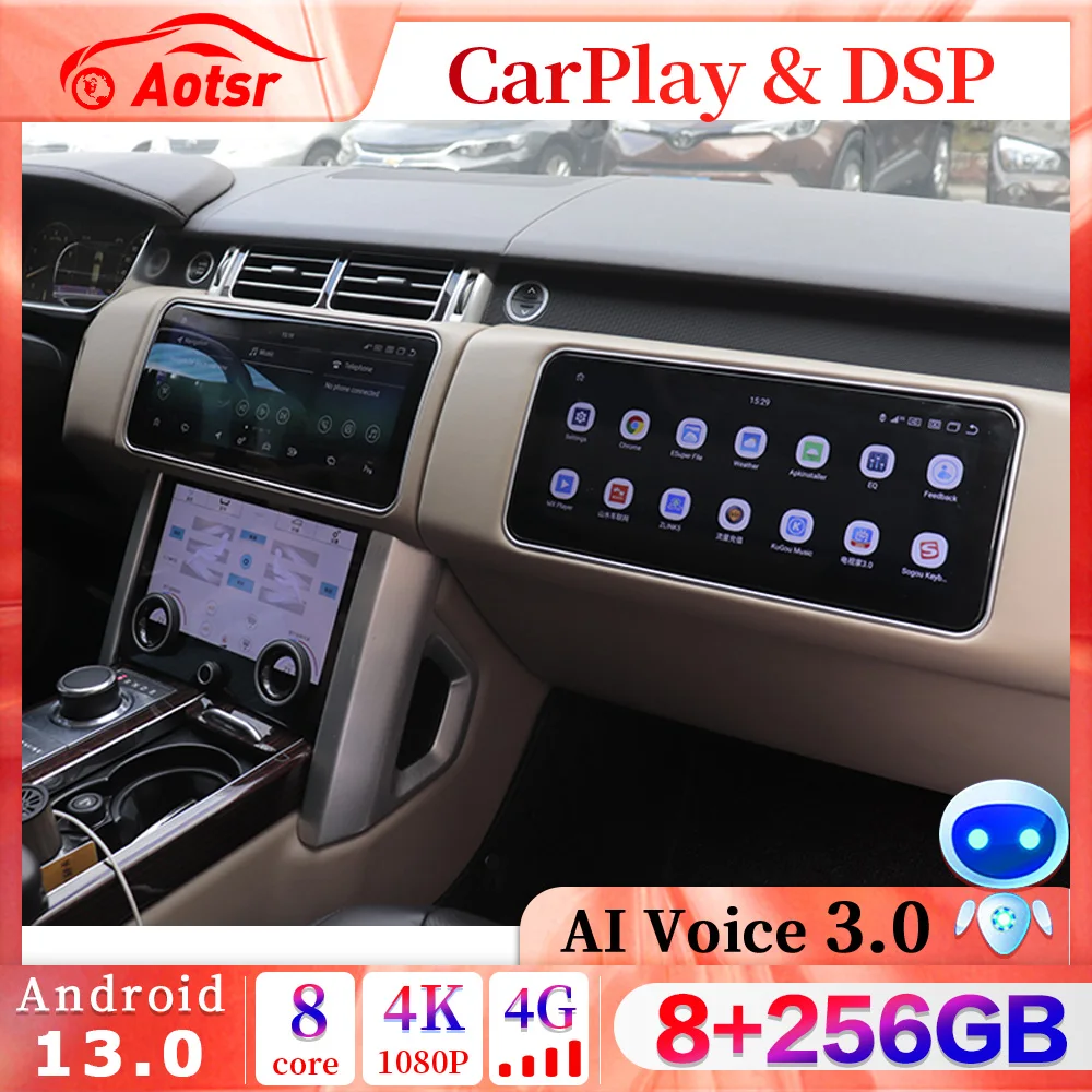 Android 13 Car Radio For Land Rover Range Rover Vogue L494/Sport L494 2014-2017 12.3 Inch GPS Navigation Multimedia Player Unit