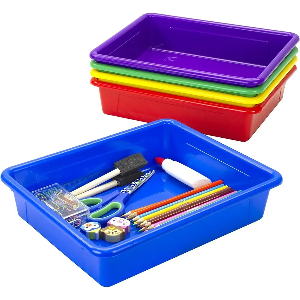 Multipurpose Letter Size Storage Trays, 5-Piece Assortment for Classroom, Office, and Home