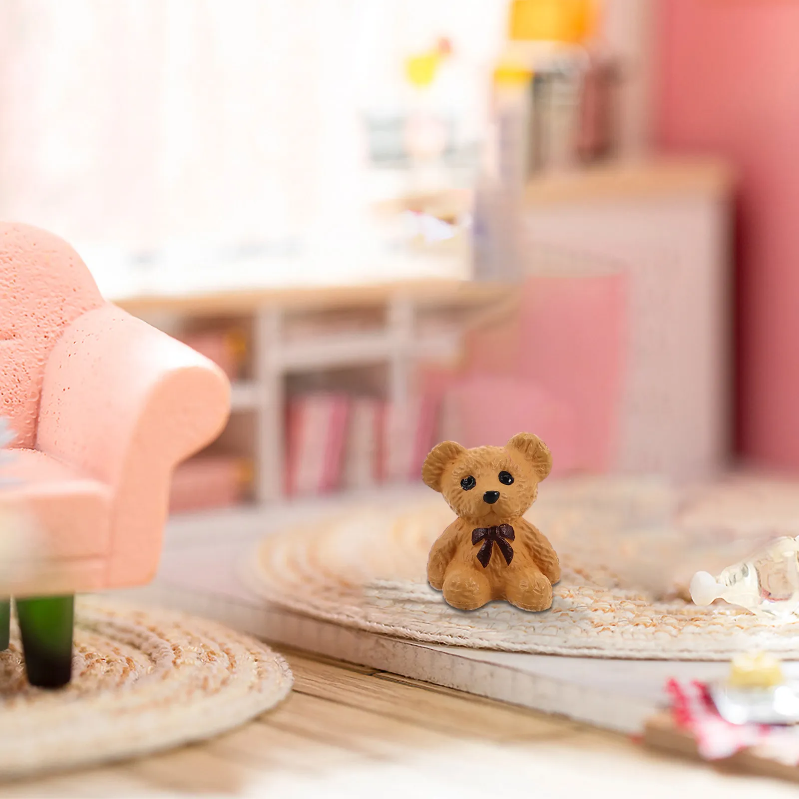 20Pcs Resin Mini Bear Decorations Miniature Bears Small Detailed Bear Figures for Garden DIY Micro Landscape Succulent Decor