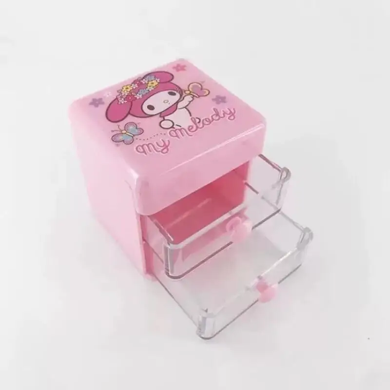Kawaii Sanrio Hello Kitty Cinnamoroll Storage Box Children's Anime Toys Home Accessories Storage Box Desktop Drawer Storage Box