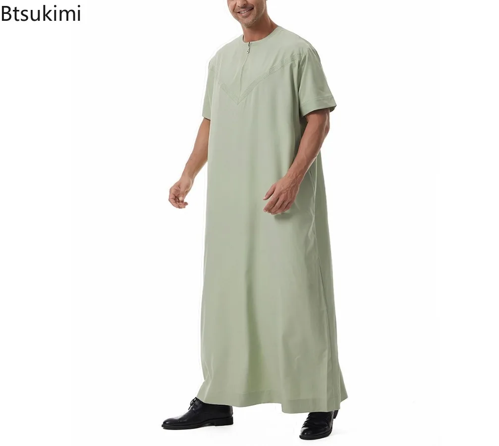 Medio Oriente Arabia Saudita Abito da uomo musulmano Ramadan Abito di moda Dubai Arabo Türkiye Camicia lunga a maniche corte Hui Abbigliamento etnico