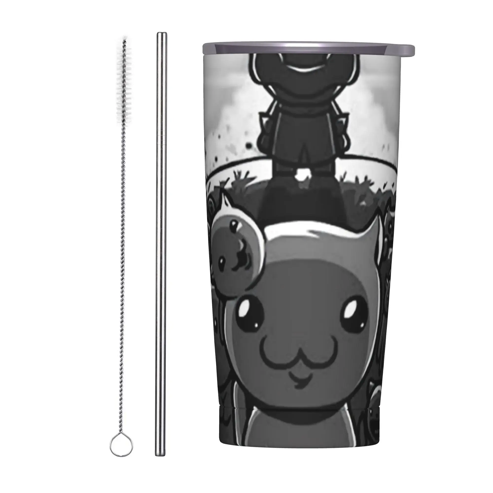 Vaso Térmico Mewgenics Gaming 2026 Isaac con Tapa, Tazas de Café de Acero Inoxidable de Doble Pared para Bebidas Frías y Calientes, 20oz
