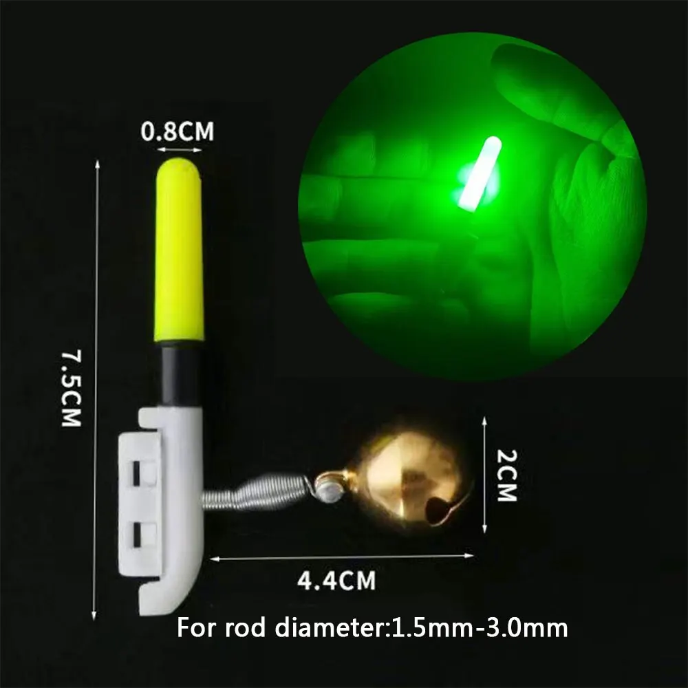 Fishing Light Stick Rod Bell LED CR425 3.6V Lithium Battery USB Charge Luminous Tackle Night Bright Lamp Tools Fish Bite Alarm