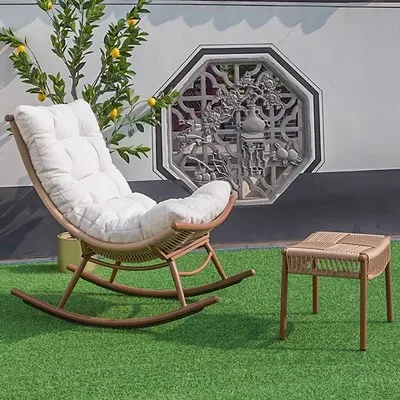 الحديثة داخلي/خارجي حديقة الروطان كرسي متأرجح شعبية الترفيه كرسي الكبار الاسترخاء كرسي صالة هزاز لحدائق بركة #2