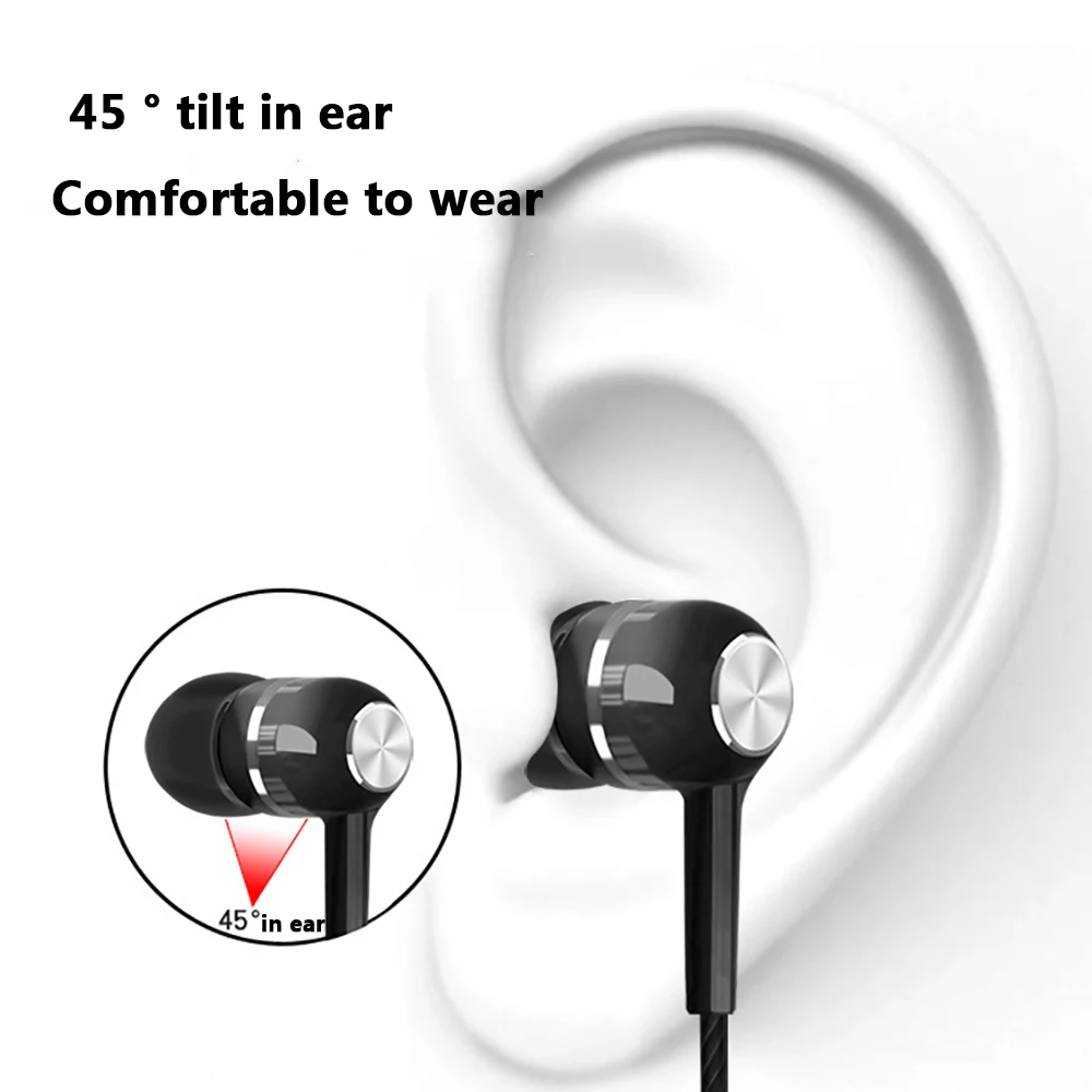 Wired Headphones 3.5mm Sport Earbuds with Bass Phone Earphones Stereo Headset with Mic volume control Music Earphones for Huawei