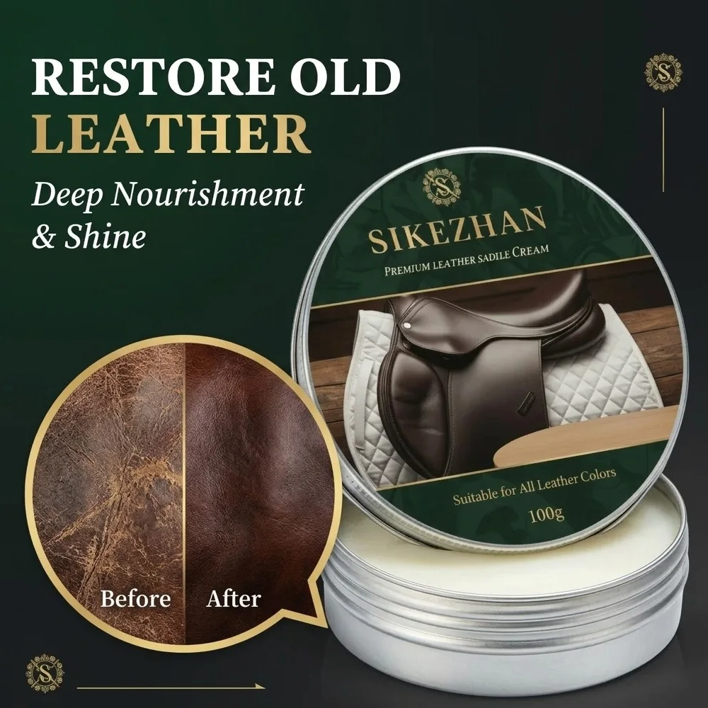 

100g Premium Leather Saddle Cream Conditioner for Horse Tack Boots Jackets Bags Furniture Care Softens Protects SIKEZHAN