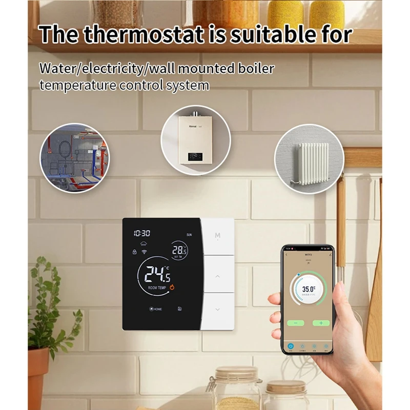Intelligent WiFi Thermostat Controller for Water Floor Heating with Backlight Child Lock 3A Water Heating/Boiler-ELEC