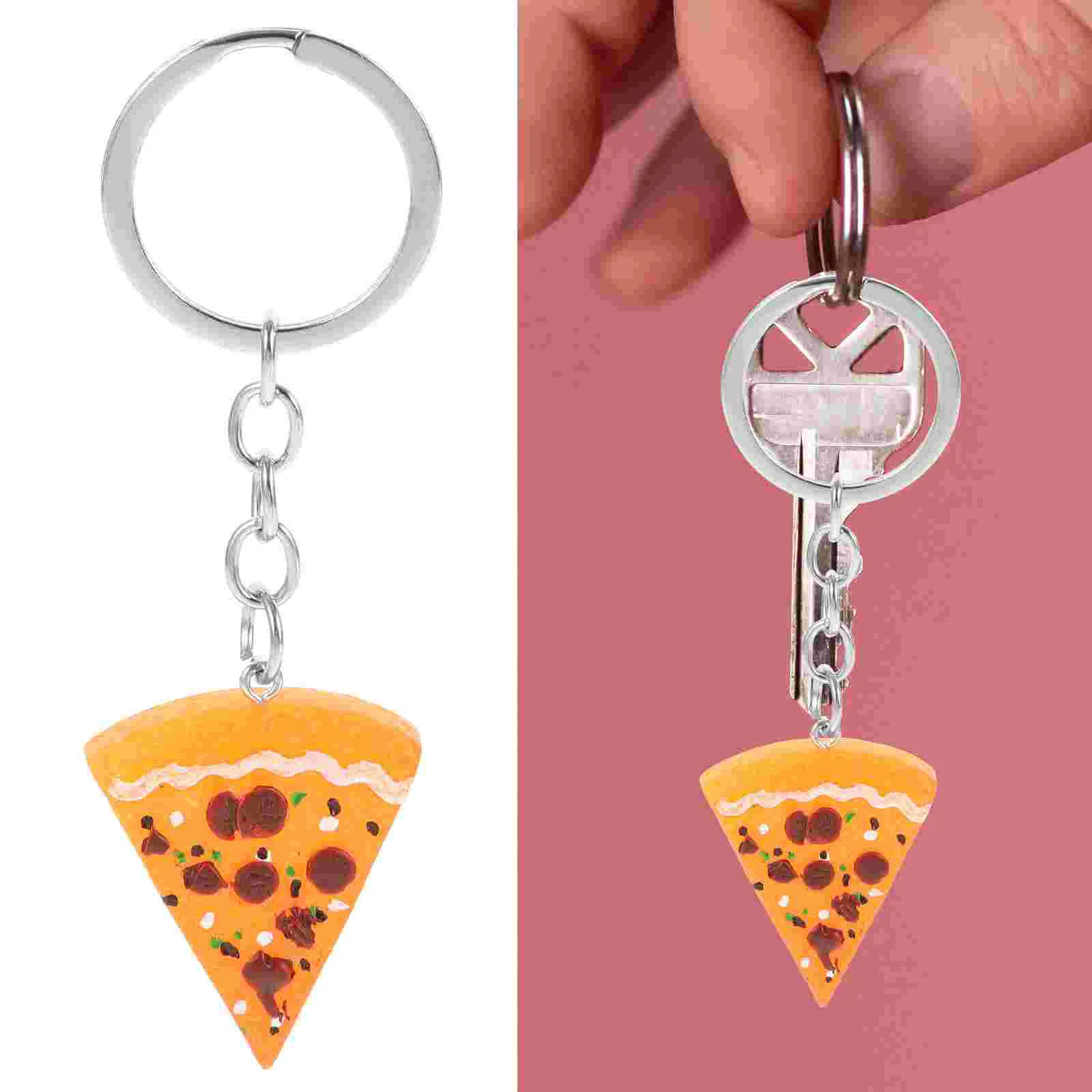 6 Pcs Food Key Ring Puzzle Keyring Keychain Erasable Whiteboards for Children Resin Pizza