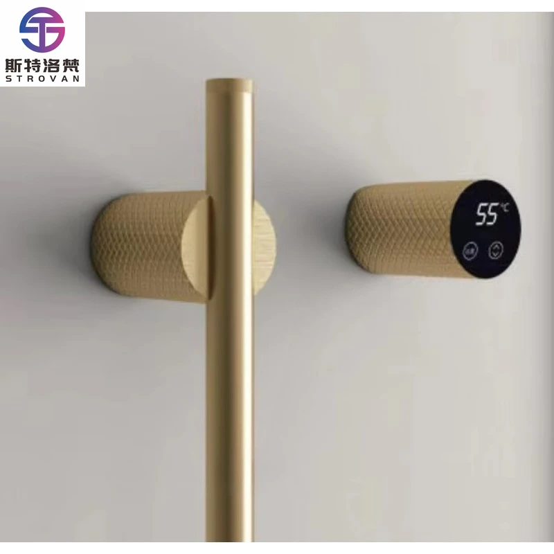 

Waterproof Stainless Steel Black Flat Bar Electric Heated Towel Drying Rack Towel Rail