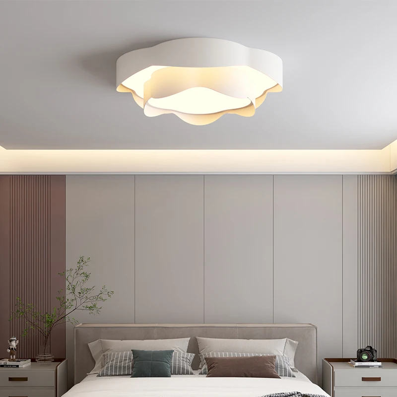 

Modern Simple Circle Flower LED Ceiling Chandelier Lamp For Bedroom Living Dinning Room Balcony Cloakroom Home White Warm Lustre