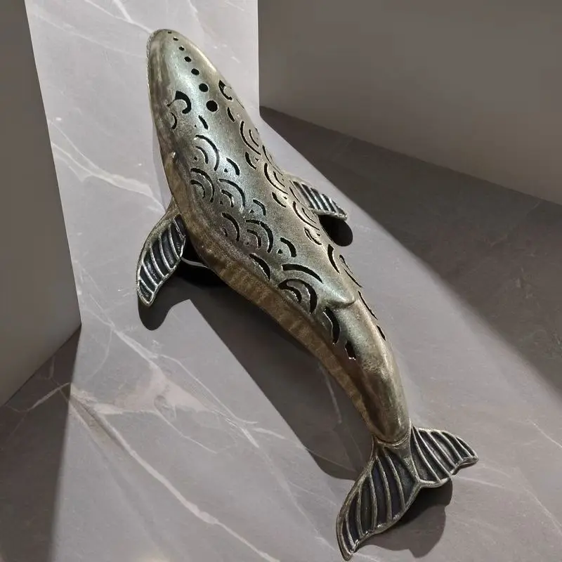1Pc Whale Small Incense Holder Sea Animal Figurine Desktop Ornament Ocean Decor Farmhouse Style Home Accessory