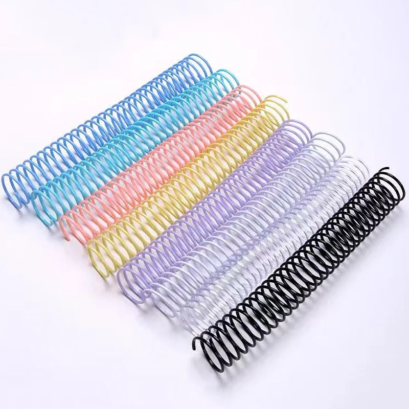 5pcs 35mm Capacity Transparent Loose-Leaf Plastic Binding Ring Single Coil Spring Spiral PVC For Notebook School Office Supplies