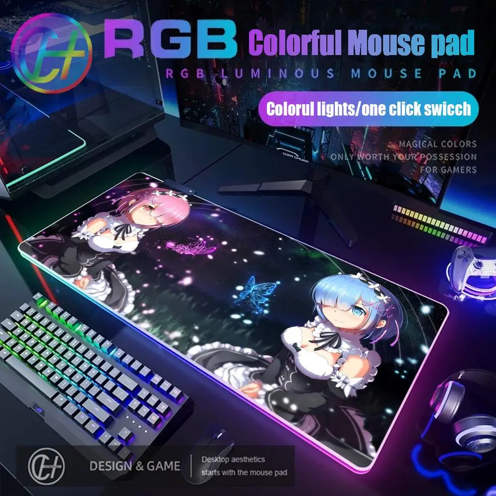 

HD RGB R-RE ZERO Mouse Pad Tablet Laptop xl desktop mouse mat cute HD printing Gaming keyboard pad csgo Player 90x40 cm HYBXAXC