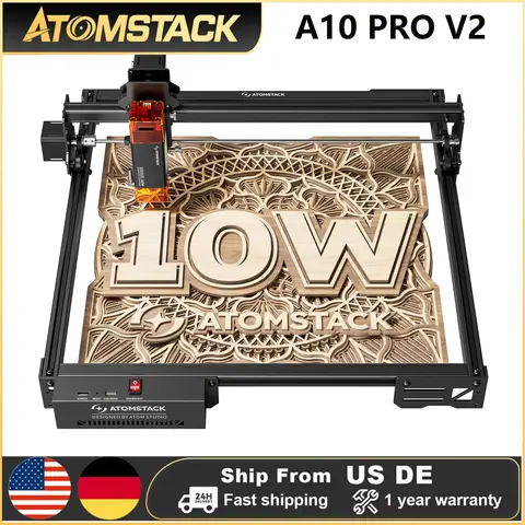ATOMSTACK A10 Pro V2 10W Laser 0.01mm High Precision Engraving Cutting Machine Metal Arcylic Wood Leather CNC Cutter Engraver