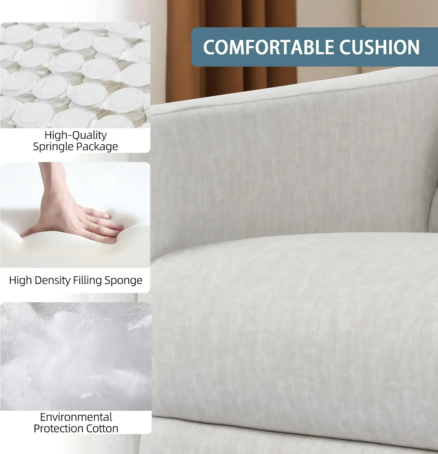 Rocking Recliner Chair for Adults, Rocker Nursery Glider Chair for Living Room Bedroom, Upholstered Fabric Reclining Single Sofa