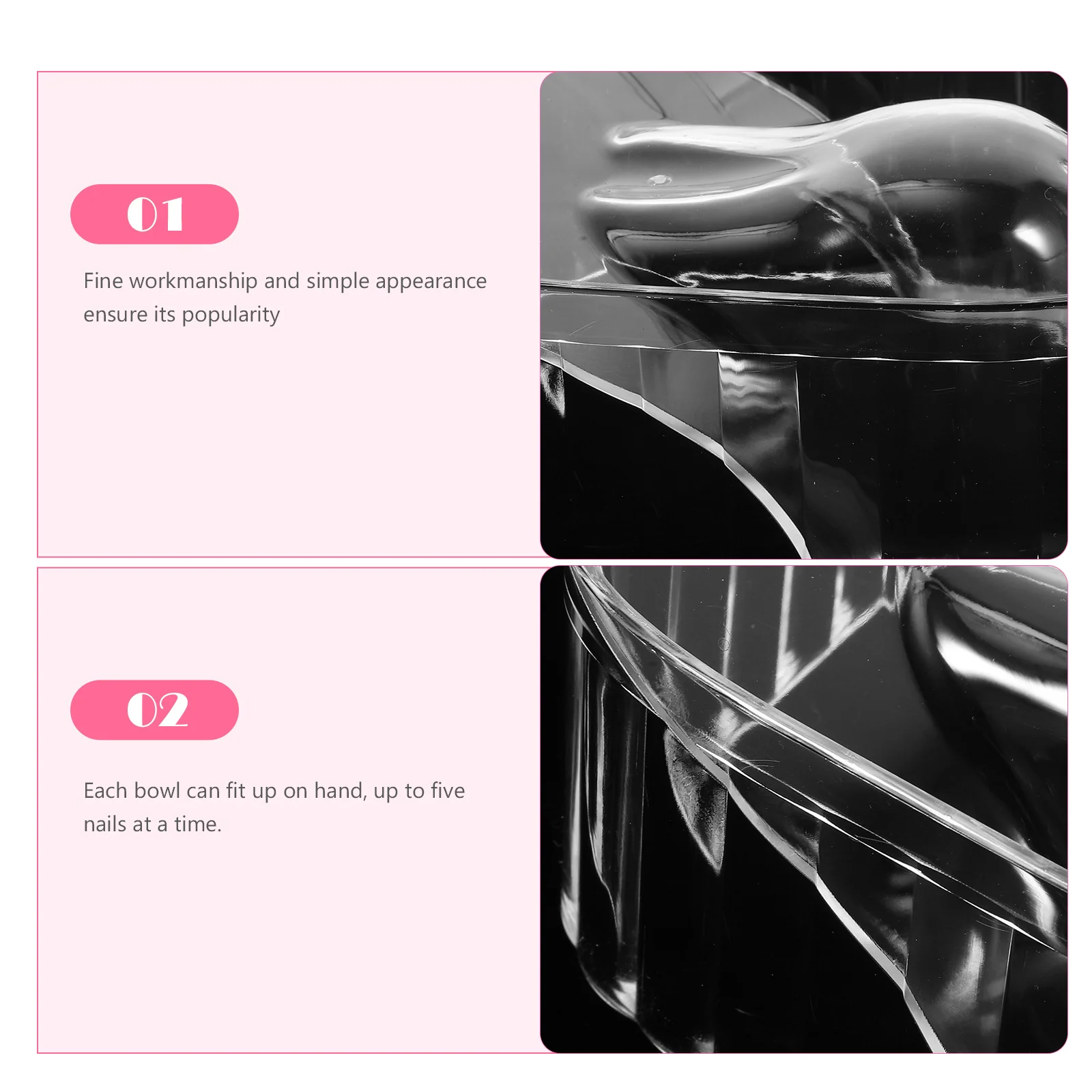 Soak Off Bowl Manicure Rimozione delle unghie Vassoio spa Soaking a mano Gel Polish Remover Punte acriliche Strumento Kit di forniture professionali per saloni