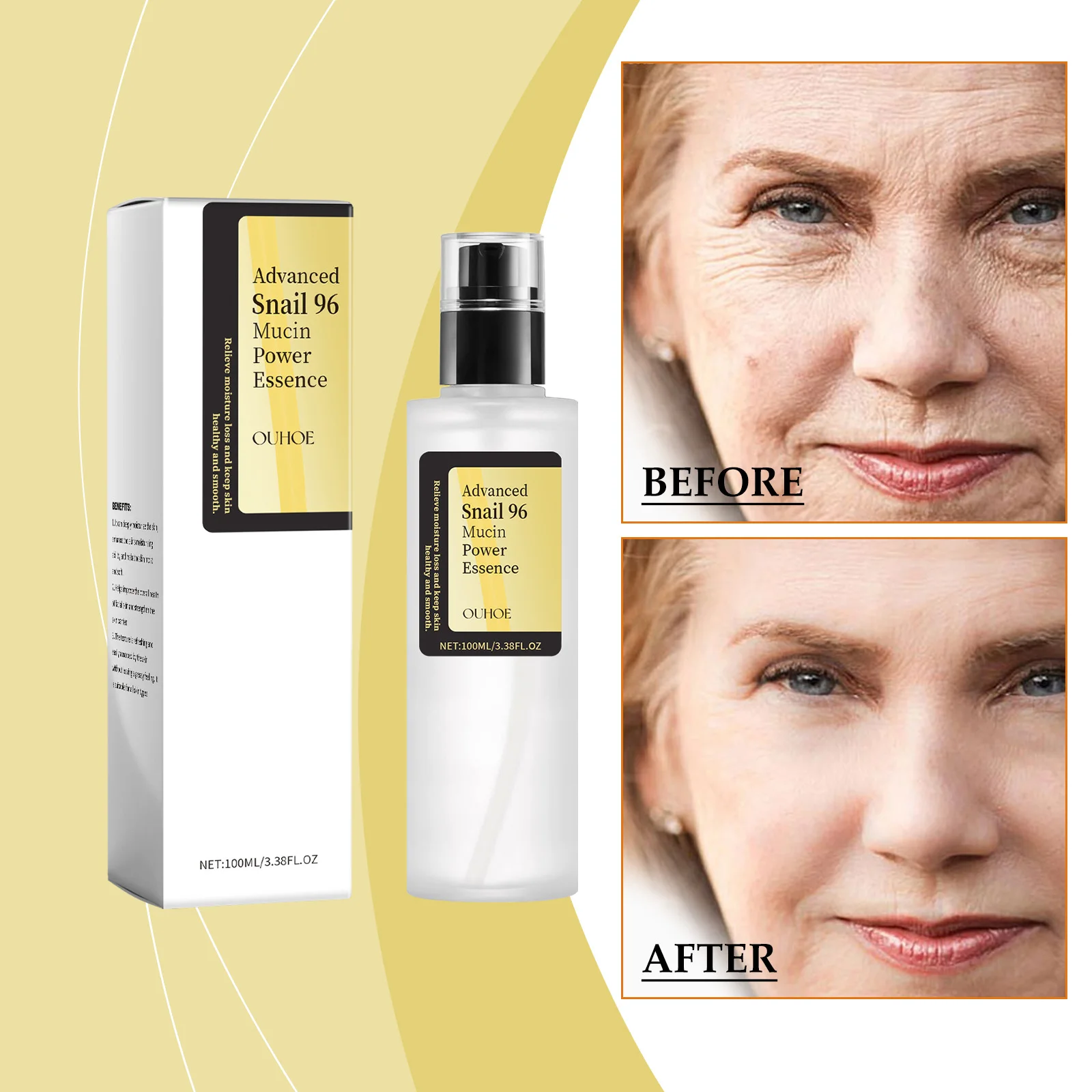 Snail 96 Mucin Power Essence - 100 مل |   ترطيب وإصلاح الوجه للبشرة المتوهجة |   تركيبة العناية بالبشرة الكورية