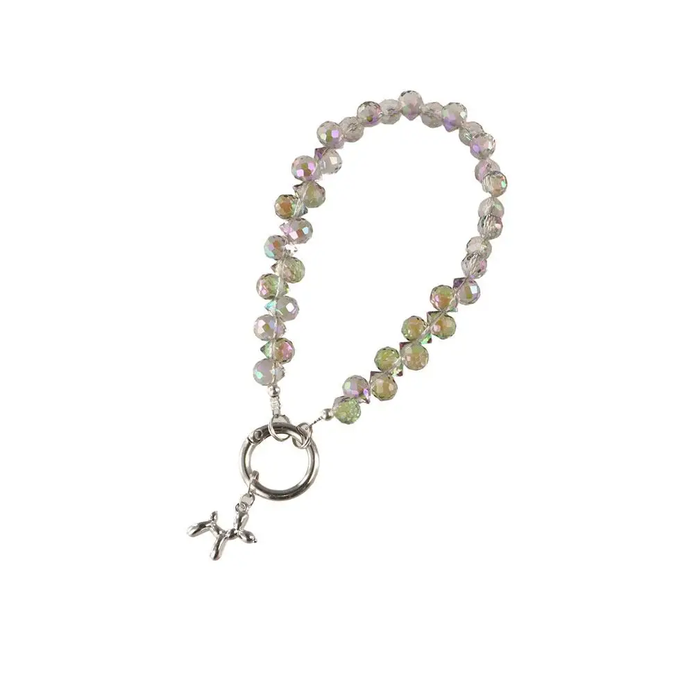 

With Dog Crystal Bead Phone Strap Color Rhinestone Wrist Chain Cell Phone Chain Sparkling Luxury Mobile Phone Lanyard