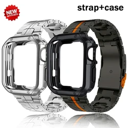 TPU Case+Titanium Strap for Apple Watch Band Ultra 2 49mm Screen Protectors Cover Iwatch 10 9 8 46mm 42mm 45mm 41mm 44mm CORREA