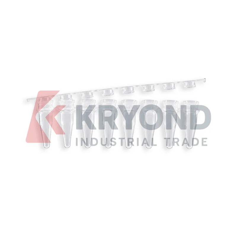 0.2ml PCR 8 Strip Tubes Thin Wall Clear PCR 125pcs Pack Laboratory Container Research Use Application Series Sample Storage Set