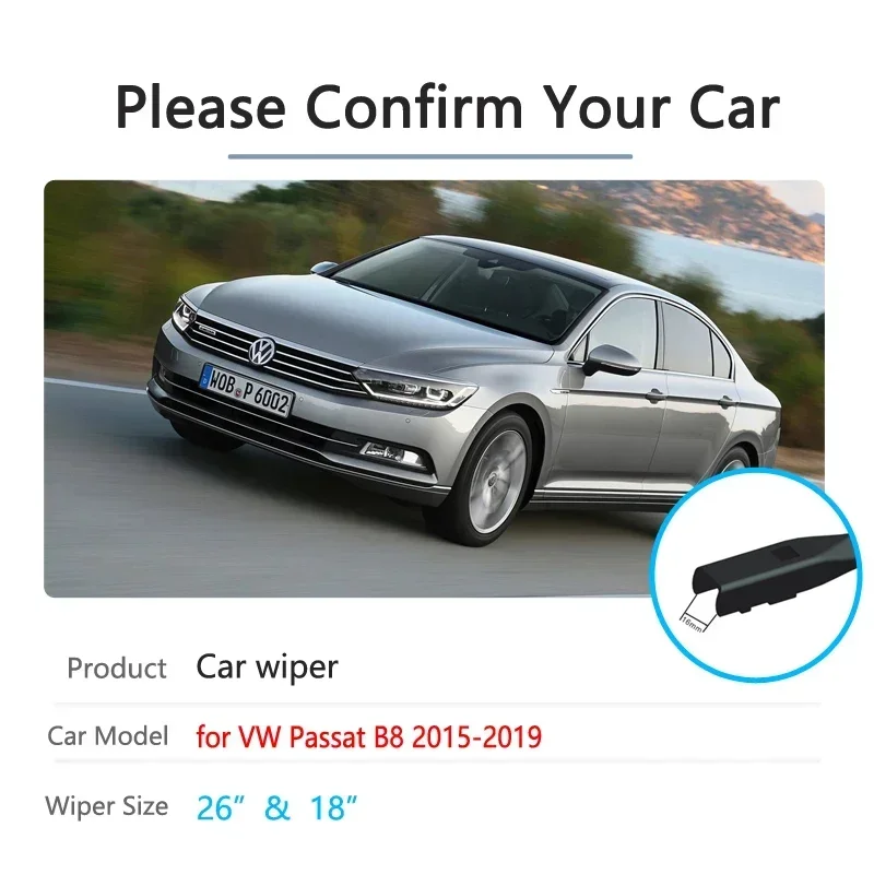 For Volkswagen VW Passat B8 2015 2016 2017 2018 2019 Front Windscreen Windshield Brushes Washer Accessories 2PCS Car Wiper Blade