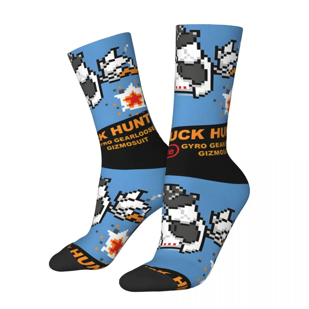 

Happy Funny Poster Men's Socks Vintage Harajuku D-Duck Hunt Hip Hop Novelty Seamless Crew Crazy Sock Gift Printed