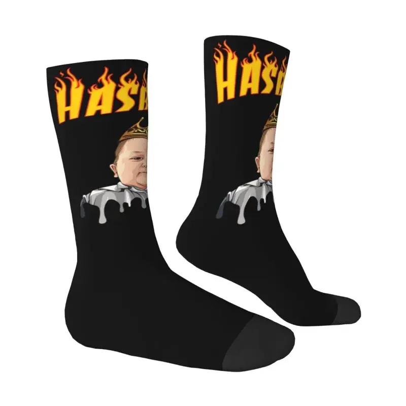 Cute Printed King Hasbulla Magomedov Socks for Men Women Male Stretchy Summer Autumn Winter Crew Socks