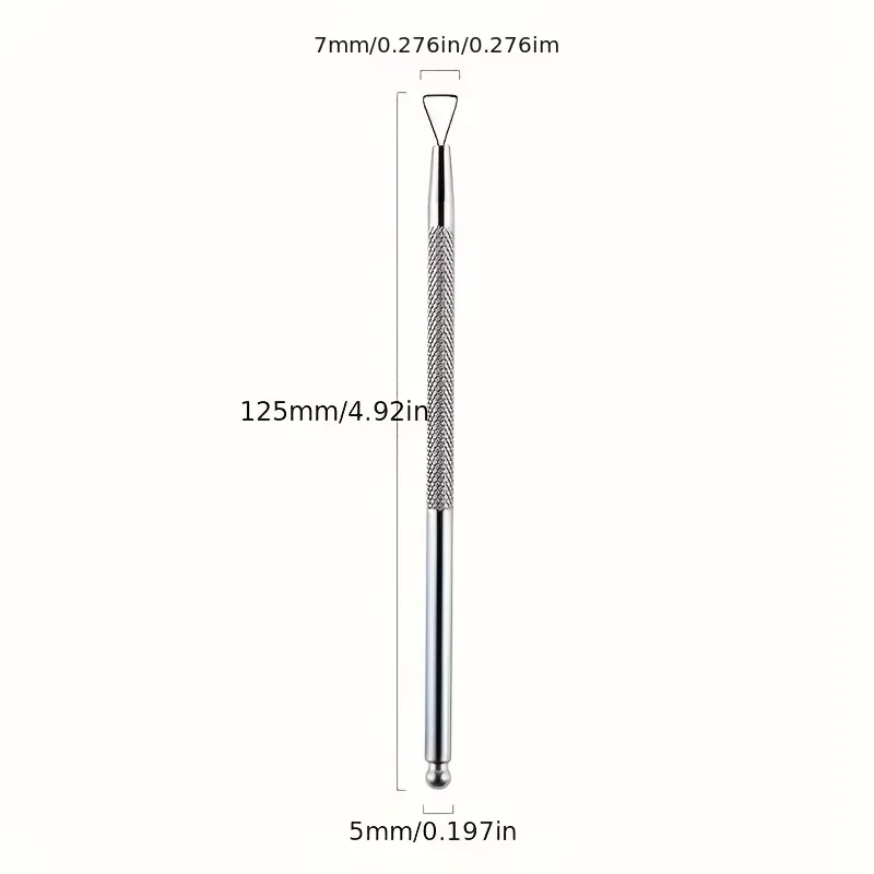 Empurrador de cutícula de aço inoxidável e raspador triangular: removedor de esmalte em gel, ferramentas removedoras de pele morta para manicure e pedicure