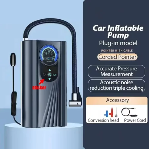 Imagen 1 del producto Bomba de aire eléctrica, inflador de neumáticos, compresor portátil, pantalla Digital, inflador recargable, inflado rápido para coche Amagi