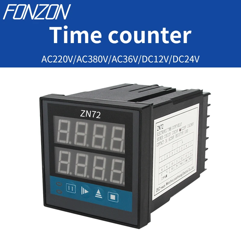 

ZN72 Series Digital Time Counter Relay AC36V AC220V AC380V DC 12V DC24V Multifunction Timer Rotary Counter And Reverse Counter