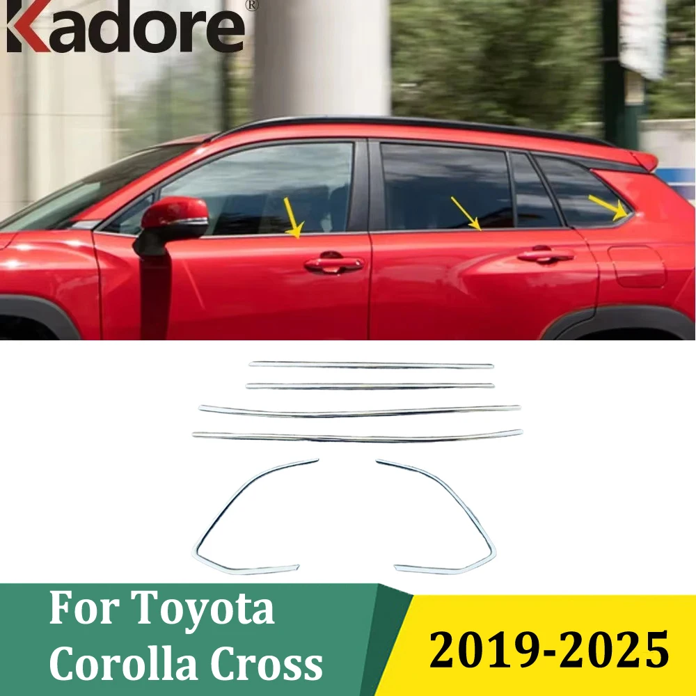 

For Toyota Corolla Cross 2019-2022 2023 2024 2025 Window Moldings Strips Trim Car Window Bottom Garish Streamers Car Accessories