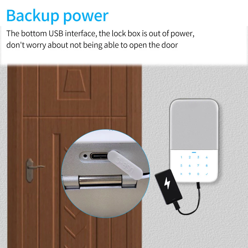 Suporte na parede, TTLOCK App, Caixa de Chave Digital Impermeável, Acesso Remoto, Bluetooth, Bloqueio Anti-Roubo, Armazenamento de Segurança