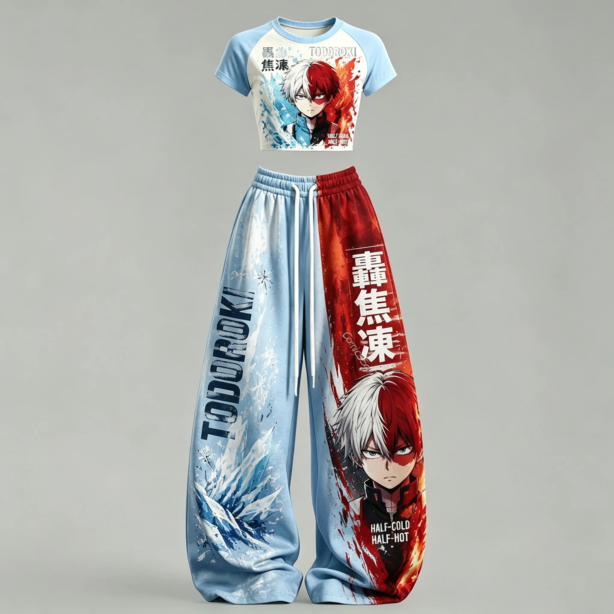The New Model Is Popular in Anime My Hero Academy Anime Suit Boys and Girls T-shirt Loose Casual Pants Parent-child Outfit