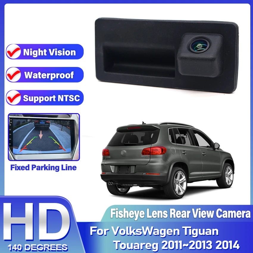 

CCD HD Автомобильная камера заднего вида с ручкой багажника для VolksWagen для VW Tiguan Touareg 2011 2012 2013 2014, водонепроницаемая камера ночного видения