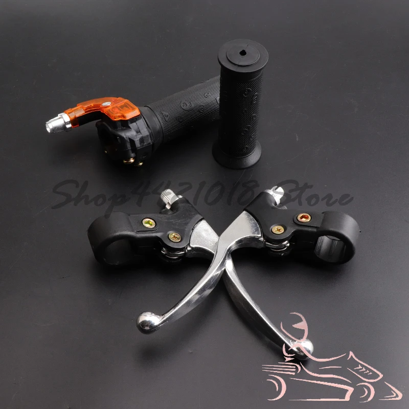 22mm Twist Throttle Grips Brake Levers Set For 2 Stroke 47cc 49cc Mini Moto Dirt Cross Pocket Bike ATV Minimoto Motocross Parts