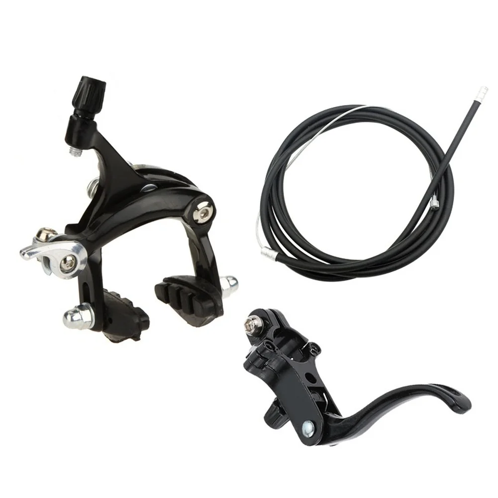 Alloy Road Bike Caliper Brake Set Designed for Fixie Bicycles Includes Brake Calipers Levers Cables and Mounting Hardware