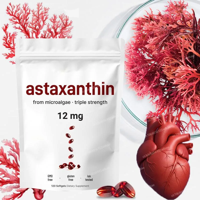 

120Pcs Astaxanthin Capsules Antioxidant Supports Eye,Joint And Skin Health and Immunity Promotes Cardiovascular Health
