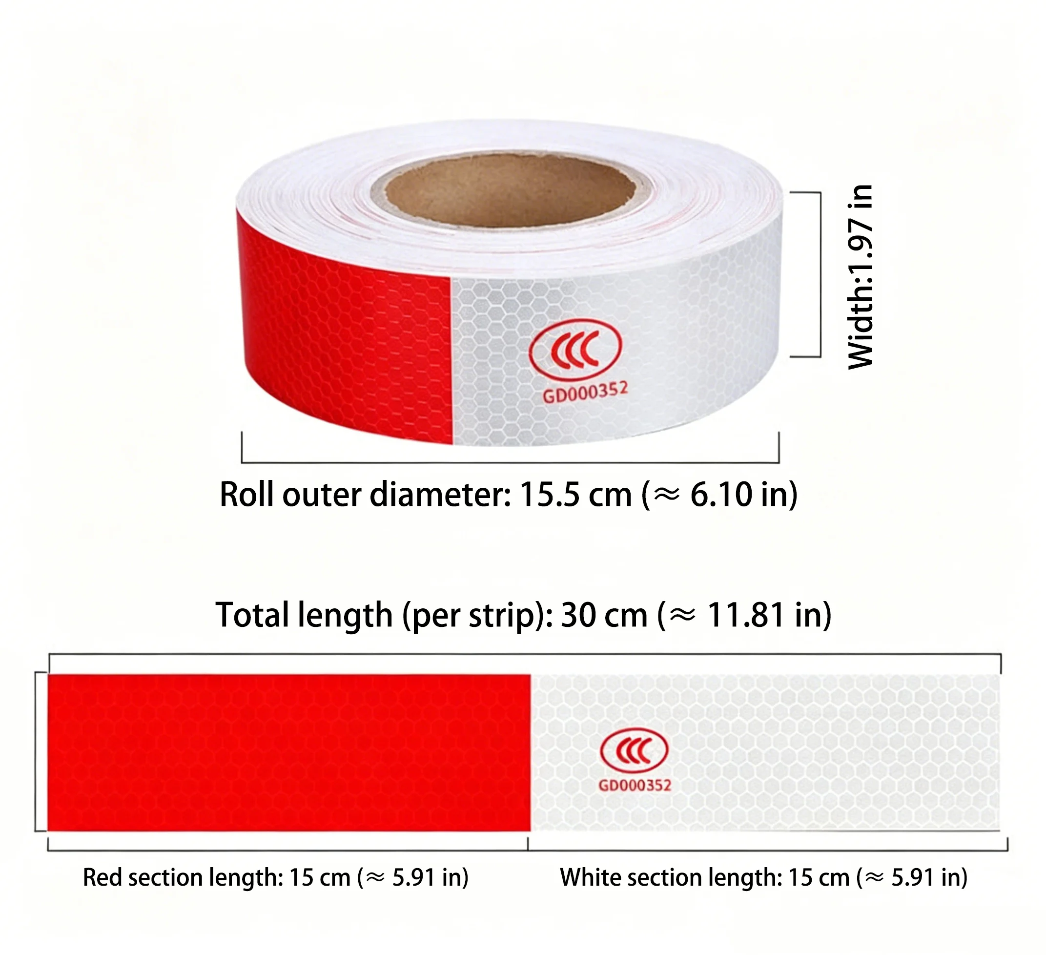 50mm*5M High Quality Reflective Adhesive Sticker Conspicuity Tape For Truck Trailer