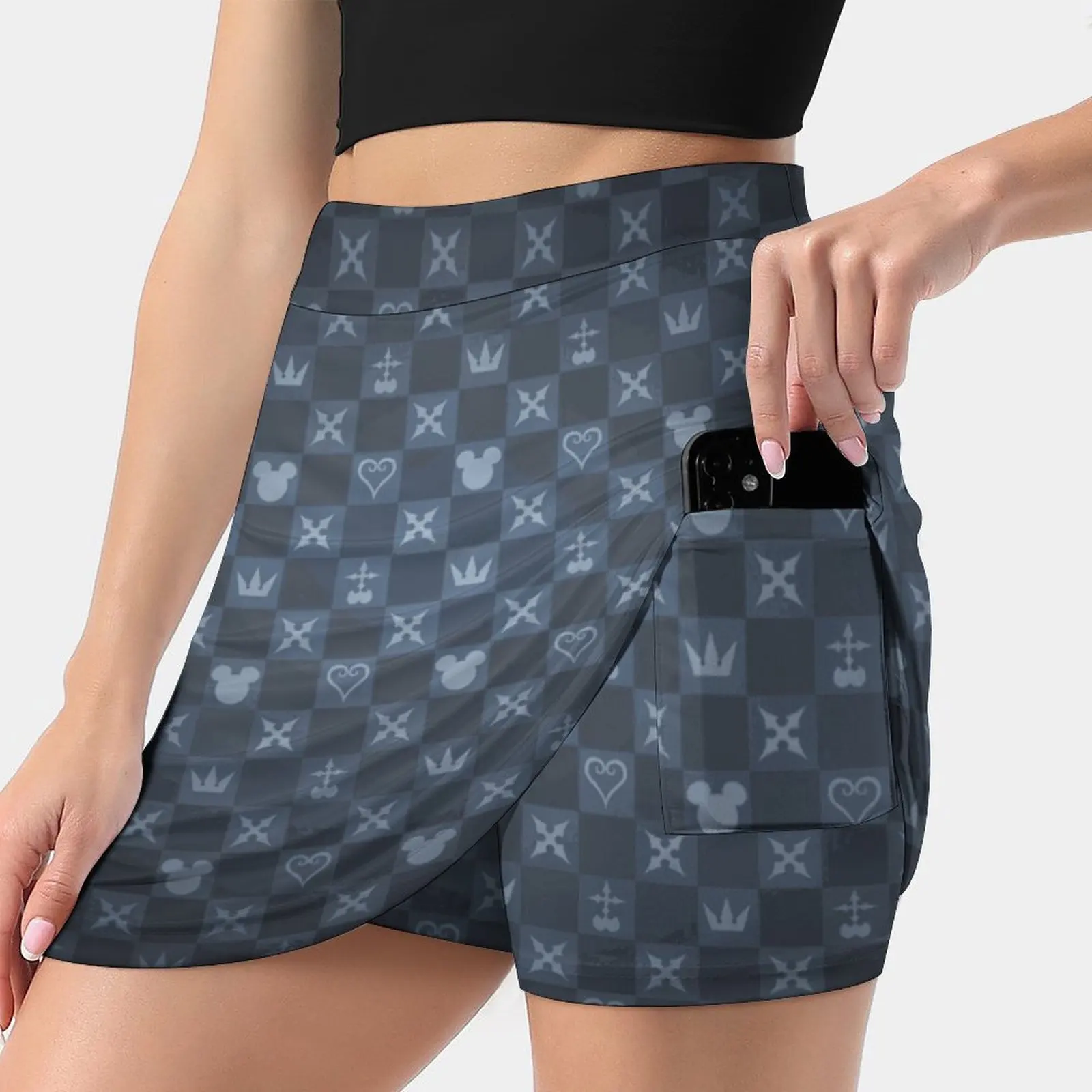 

Kh Pattern-Blue Women's skirt Sport Skort Skirt With Pocket Fashion Korean Style Skirt 4Xl Skirts Kingdom Hearts Pattern