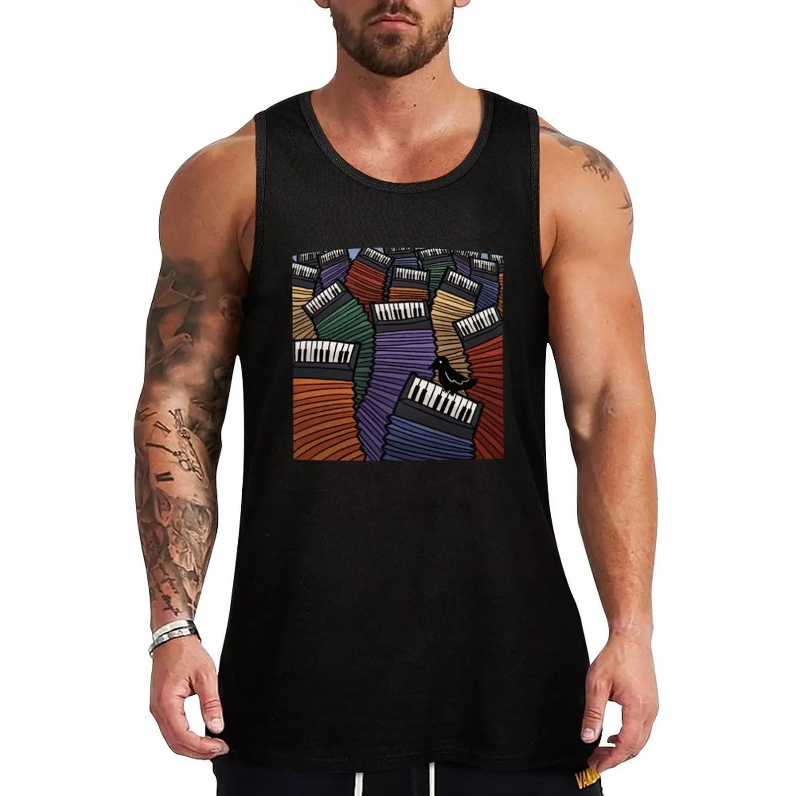 Accordion Forest Tank Top bodybuilding t shirt Man gym clothes Men's summer t-shirt sleeveless vest men