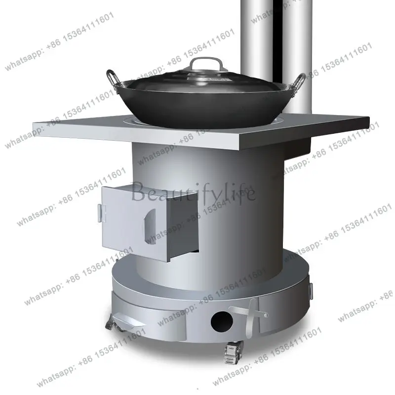 Wood stove heater home indoor firewood burning rural new smokeless mobile outdoor roasting