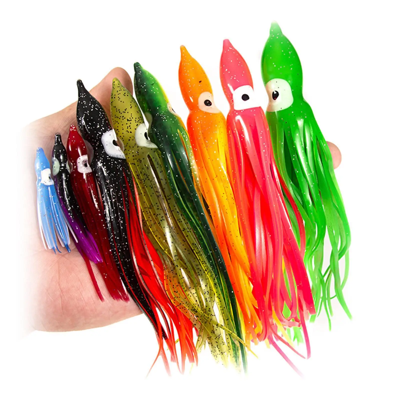 

Artificial Squid Soft Lure Random Color PVC Sea Fishing Tackle for Trolling Saltwater Boat Shore Angling