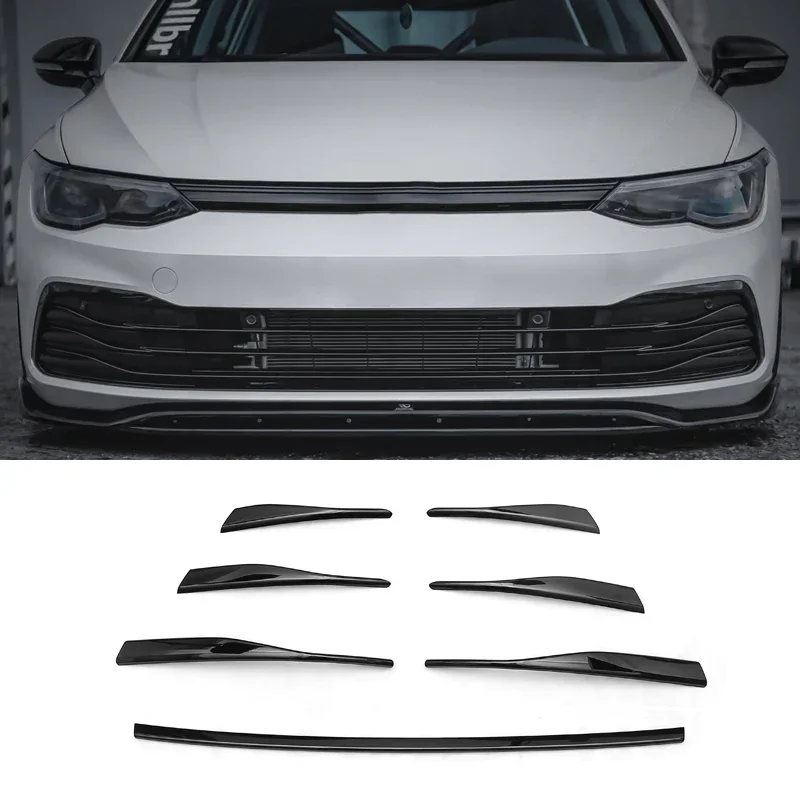 

Бампер из АБС-пластика для Volkswagen Golf 8 MK8 Pro 2021 2022, передняя решетка, декоративные полоски для выхлопных газов, наклейки, комплекты кузова, модификация автомобиля