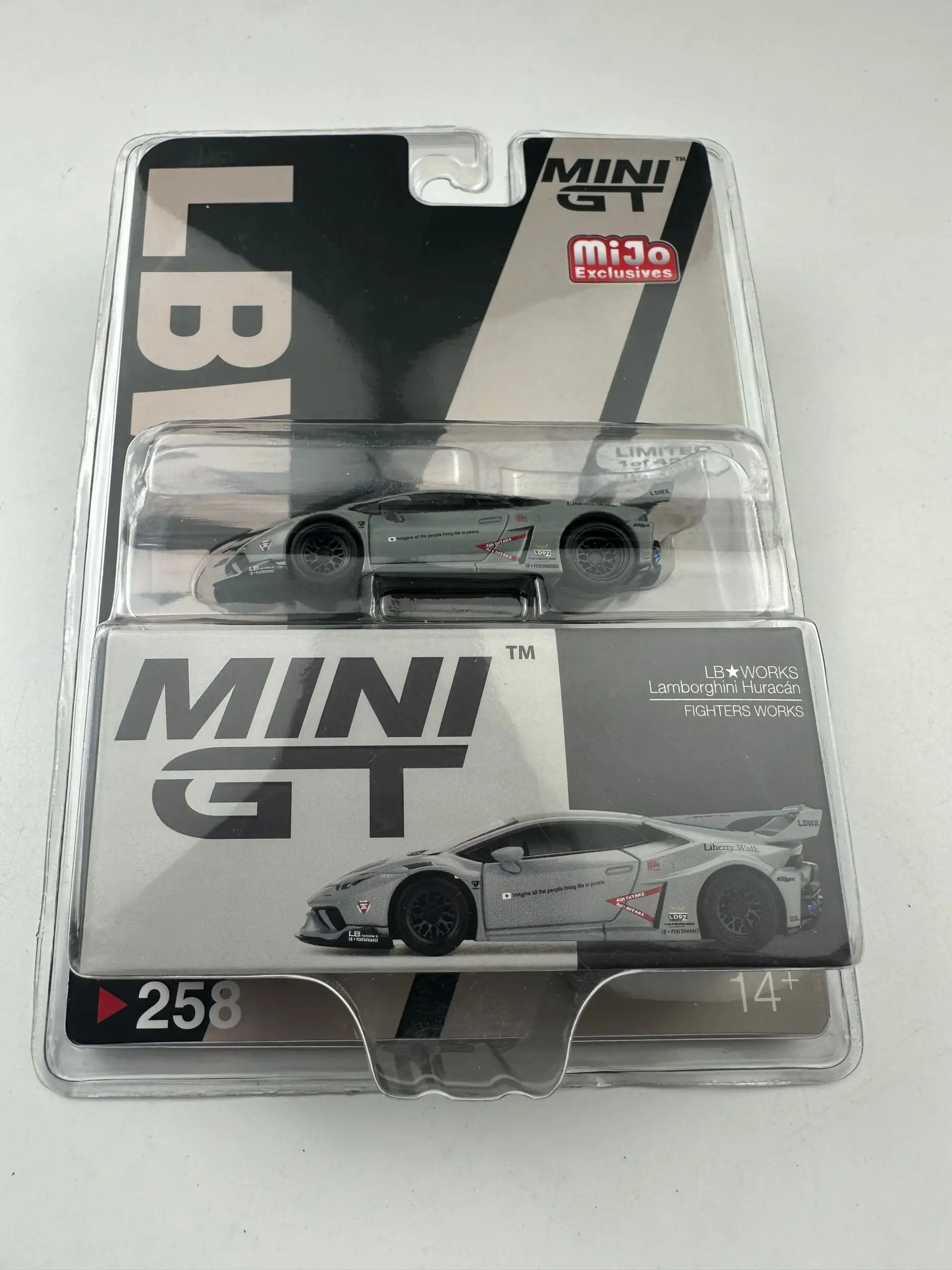 TSM Mini Gt 1/64 Minigt 258 lbwk Huracan GT Fighter Color MJ Blue Die-cast Alloy Car Model Collection