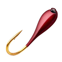 100Pcs/Lot Three-style barbed hook for carp fishing  red worm head, life-like lure, bait, 3 #, 0.3 #-8 #