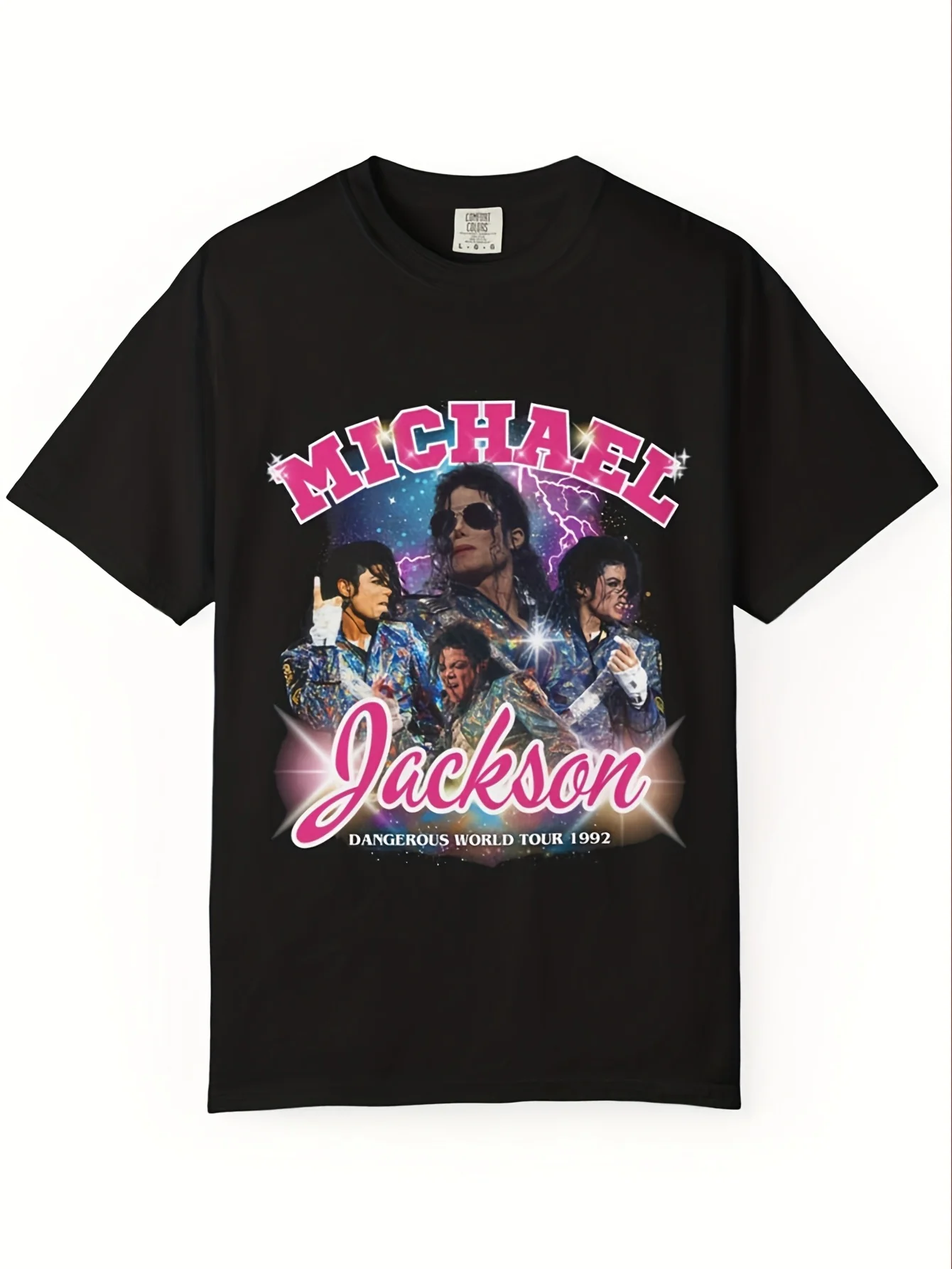 Dangerous Tour 90s Vintage Bootleg T-Shirt - Iconic Concert Tee with MJ Logo  Tour Dates, , Casual Round Neck for all-Season Fit (Legit Retro Merchandise)