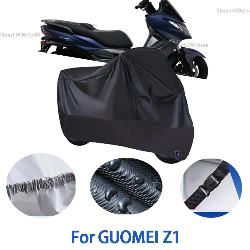 

Полные чехлы для мотоциклов GUOMEI Z1, автомобильные чехлы на открытом воздухе, защита от солнца, пыли, без ушей, утолщенные оксфордские чехлы, аксессуары